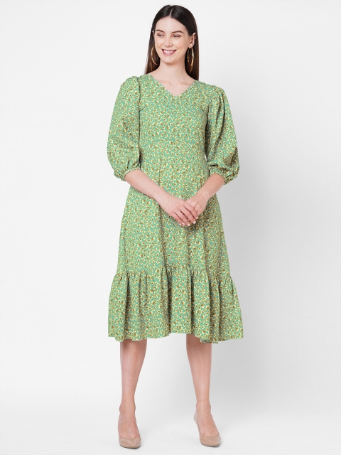 

POPPI Green Floral Midi Dress