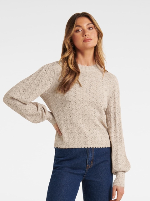 

Forever New Women Cream-Coloured Pullover