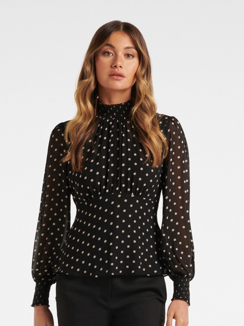 

Forever New Black Cinched Waist Top