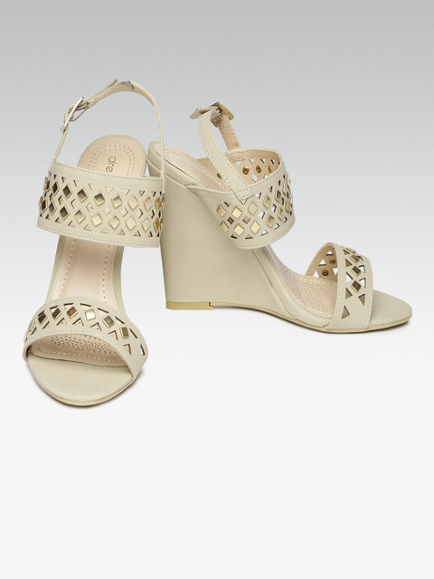 

DressBerry Women Beige Embellished Wedges