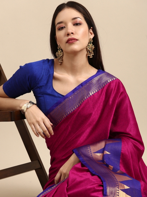 

Anouk Magenta Woven Design Pure Silk Kanjeevaram Saree