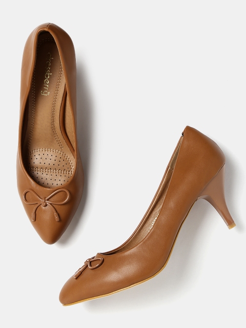 

DressBerry Women Tan Brown Solid Pumps