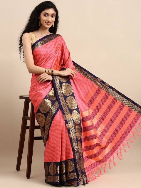 

Anouk Peach-Coloured Woven Design Pure Silk Kanjeevaram Saree