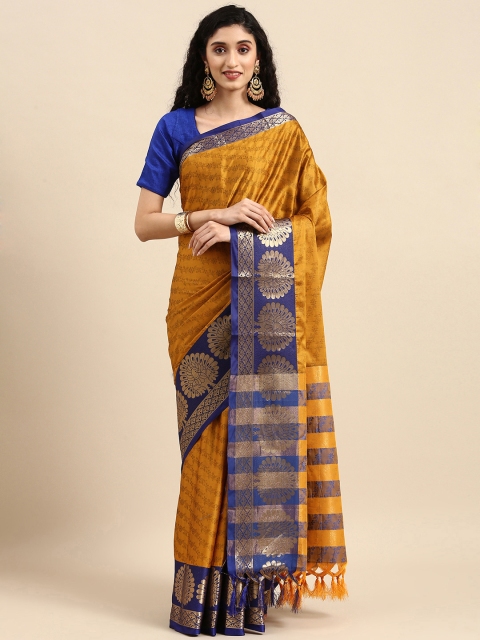 

Anouk Mustard Woven Design Pure Silk Kanjeevaram Saree
