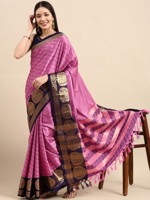 

Anouk Pink Woven Design Pure Silk Kanjeevaram Saree