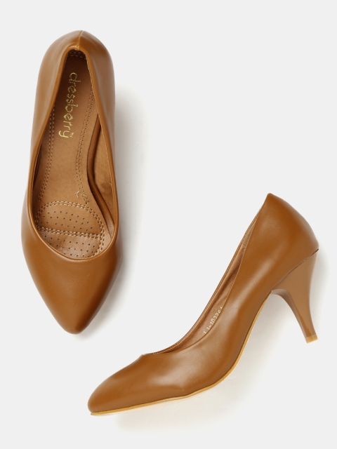 

DressBerry Women Brown Solid Pumps