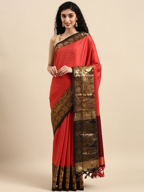 

Anouk Red Woven Design Pure Silk Kanjeevaram Saree