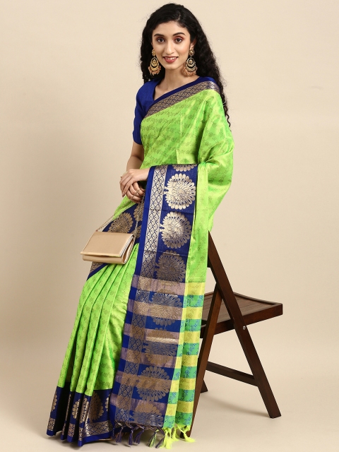 

Anouk Green Woven Design Pure Silk Kanjeevaram Saree