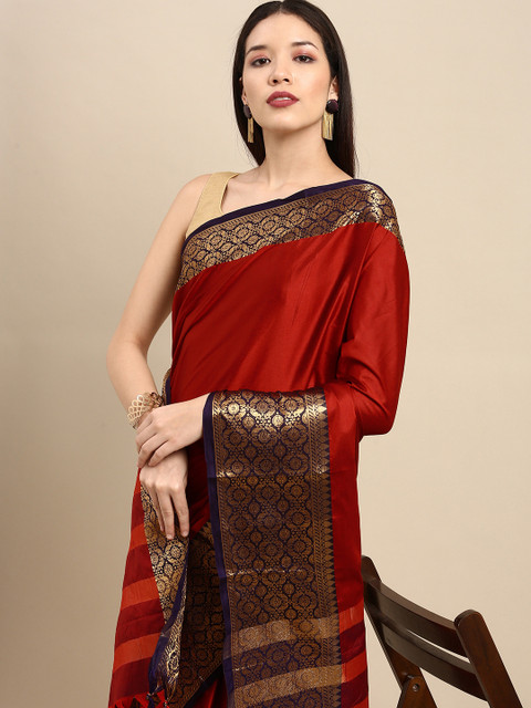 

Anouk Maroon Woven Design Pure Silk Banarasi Saree