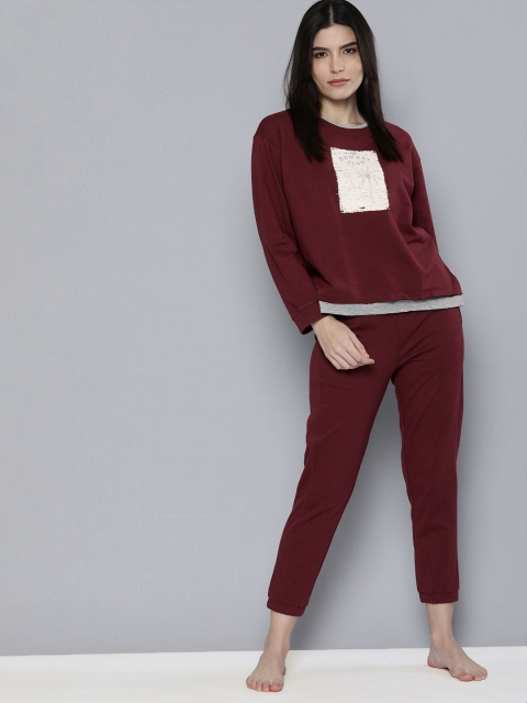 

Chemistry Women Burgundy French Terry Lounge Set