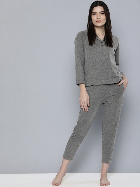 

Chemistry Women Grey Melange French Terry Lounge Set
