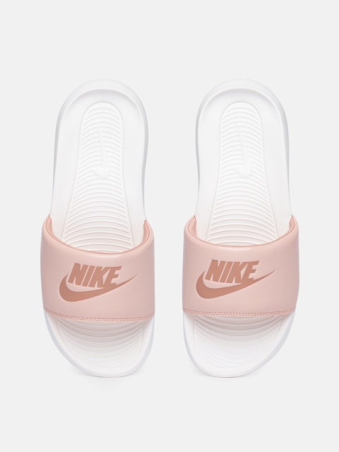 

Nike Women White & Pink Printed Victori One Sliders