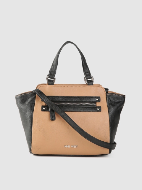 

Nine West Beige & Black Colourblocked Handheld Bag