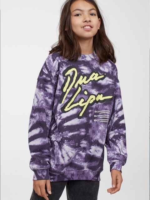 

H&M Girls Purple & White Dua Lipa Printed Sweatshirt