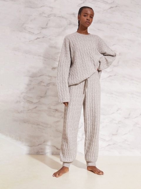 

H&M Women Beige Cable-knit Jumper