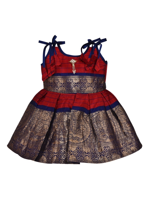 

Wish Karo Maroon Floral Satin Dress