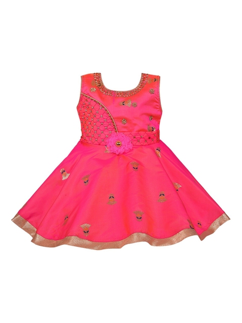 

Wish Karo Pink Embellished Satin Dress