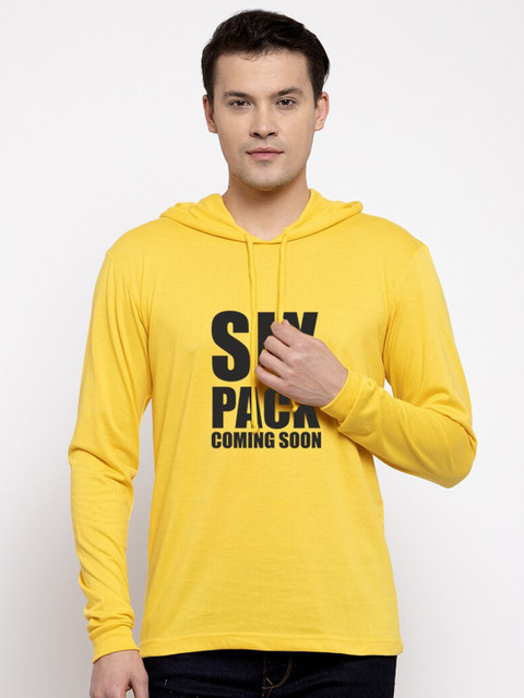 

Friskers Men Yellow Typography Printed Applique T-shirt