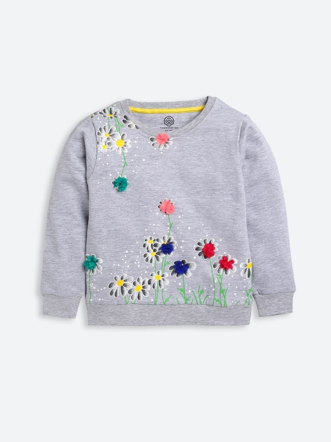 

TAMBOURINE Girls Grey Printed Sweatshirt