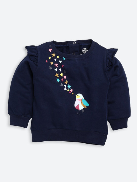 

TAMBOURINE Girls Navy Blue Printed Sweatshirt