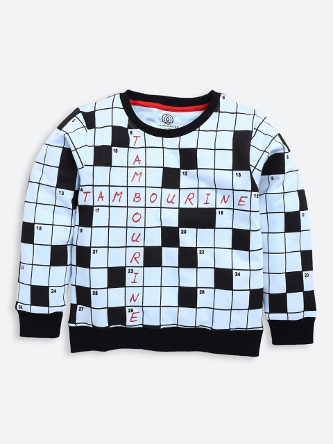 

TAMBOURINE Boys Blue Checked Sweatshirt