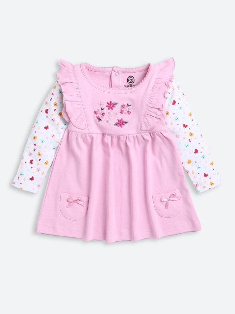 

TAMBOURINE Pink Floral Fit & Flared Dress