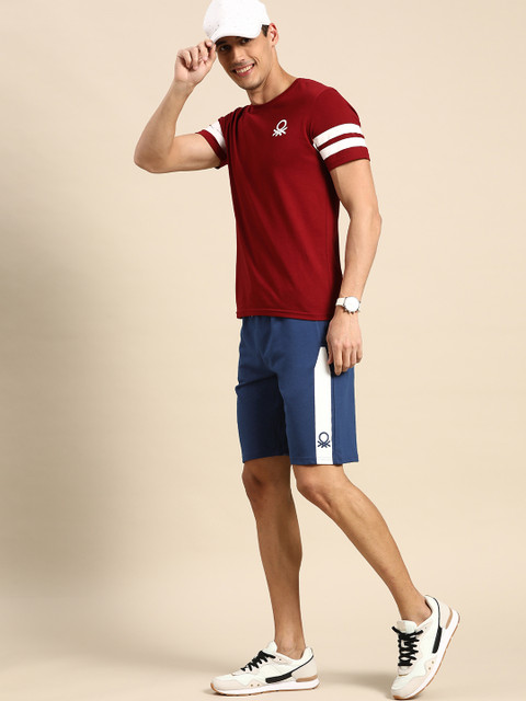 

United Colors of Benetton Men Blue Solid Regular Shorts