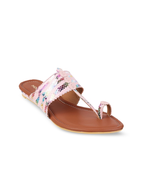 

Mochi Women Pink One Toe Flats With Ethnic Embellishments