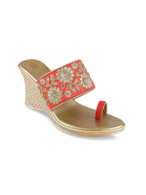 

Mochi Red Wedge Mules