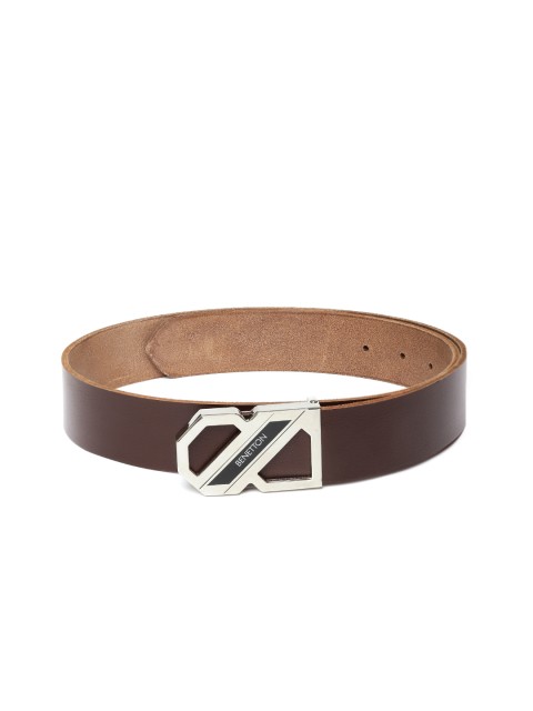 

United Colors of Benetton Men Brown Textured Leather Formal Belt