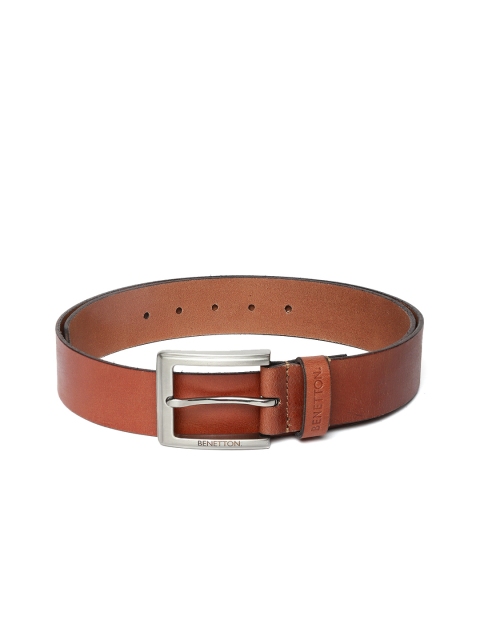 

United Colors of Benetton Men Tan Brown Solid Leather Belt