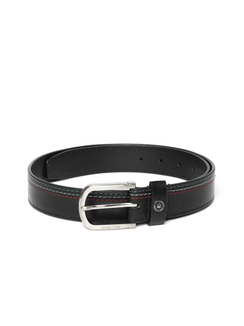 

United Colors of Benetton Men Black Solid Casual Belt