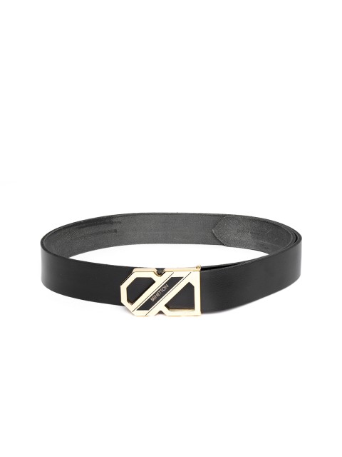 

United Colors of Benetton Men Black Leather Belt