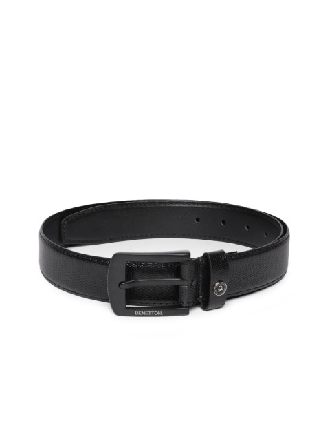 

United Colors of Benetton Men Black Solid Belt