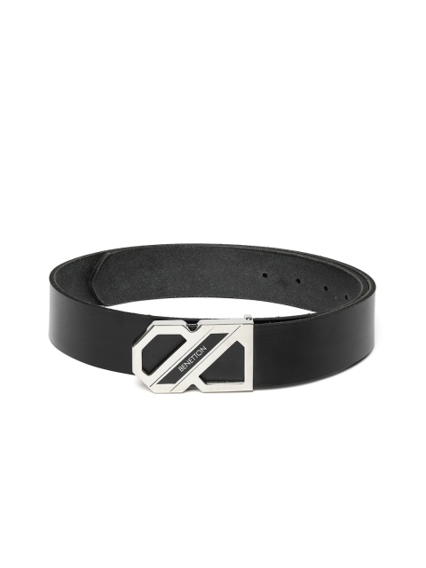 

United Colors of Benetton Men Black Leather Formal Belt