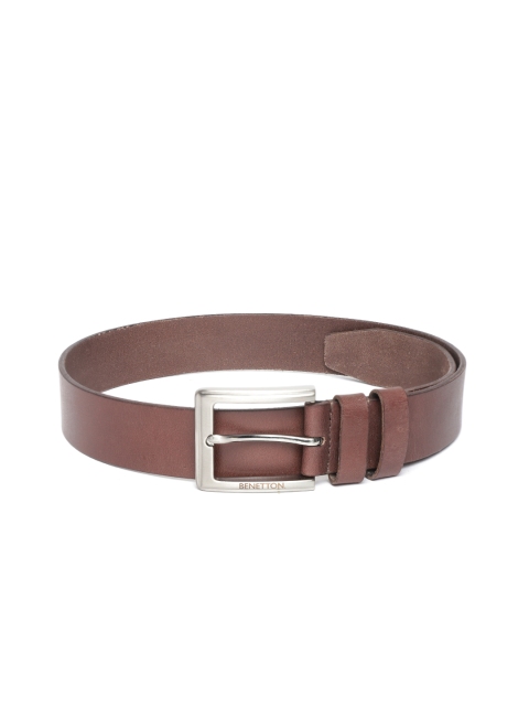 

United Colors of Benetton Men Brown Solid Leather Belt