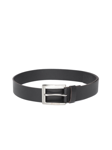 

United Colors of Benetton Men Black Solid Leather Belt