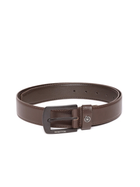 

United Colors of Benetton Men Brown Textured PU Formal Belt