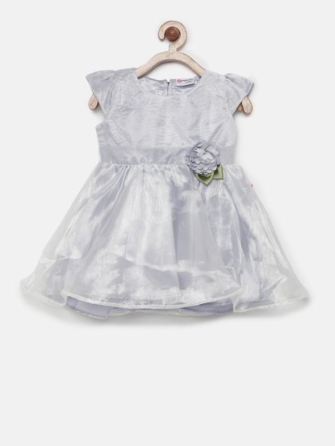 

Peppermint Girls Silver-Toned Fit & Flare Dress