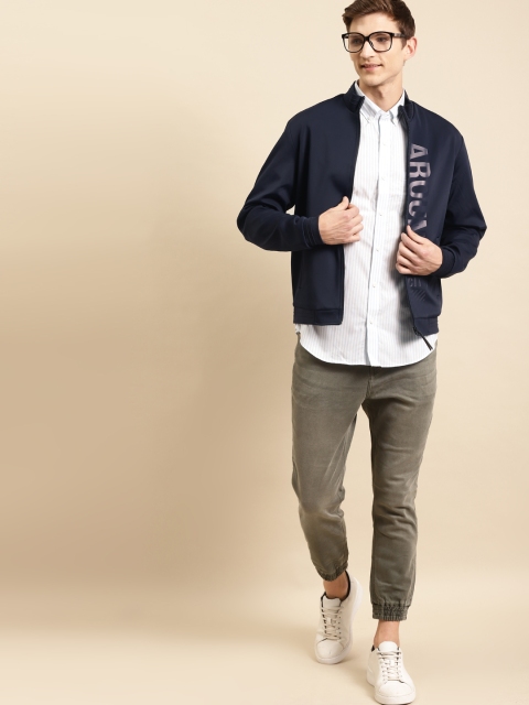 

United Colors of Benetton Men Navy Blue Printed Bomber Jacket