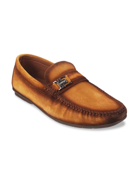 

Mochi Men Tan Printed Leather Loafers