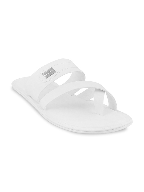 

Mochi Men White Solid Comfort Sandals
