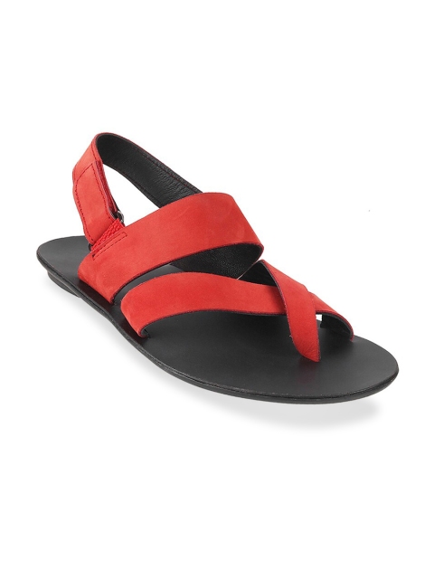 

Mochi Men Red & Black Leather Comfort Sandals