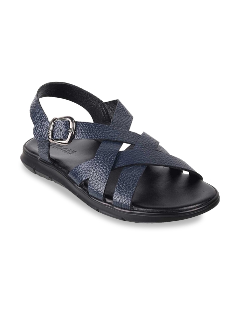 

Mochi Men Blue Leather Comfort Sandals