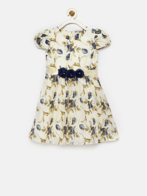

Peppermint Girls Beige Floral Print Fit & Flare Dress