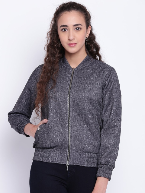 

Texco Women Grey vintage violet Bomber Jacket