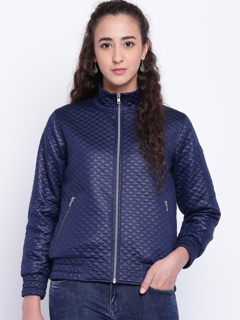 

Texco Women Navy Blue Open Front Jacket