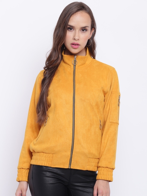 

Texco Women Yellow Suede Tailored Jacket