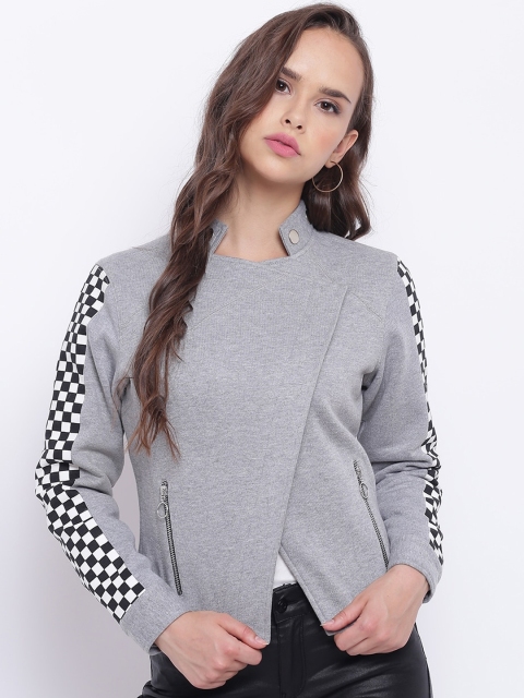 

Texco Women Grey Fleece Biker Jacket