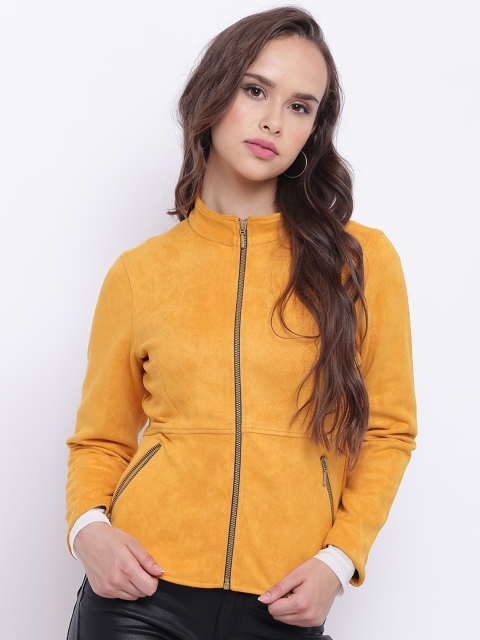 

Texco Women Mustard Yellow Bomber Jacket